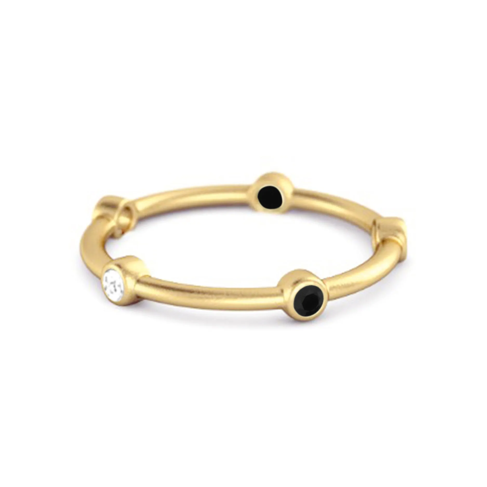 925 Sterling Silver 0.30 Ct Black Spinel Stackable Wedding Ring