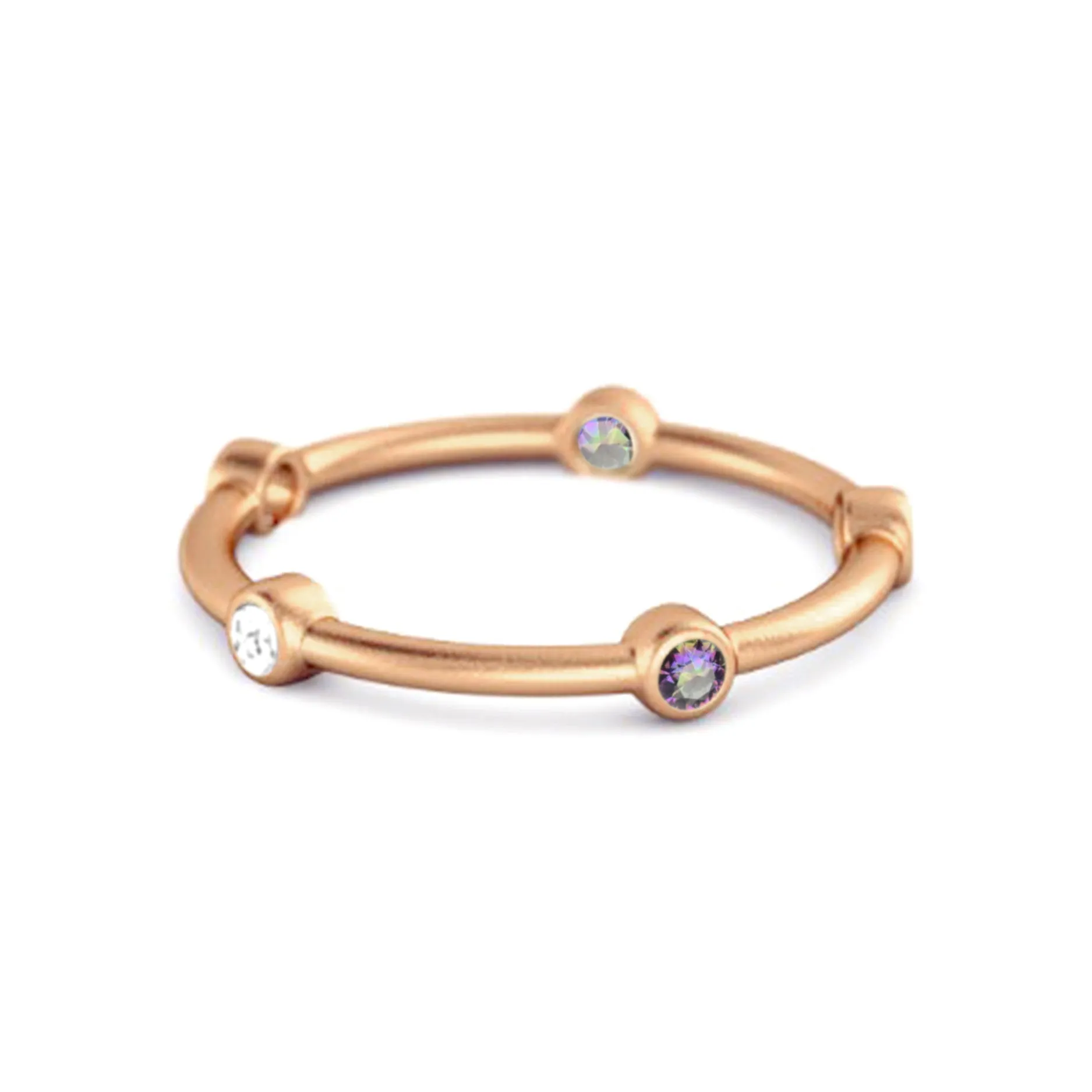 925 Sterling Silver 0.30 Ct Mystic Topaz Stackable Wedding Ring