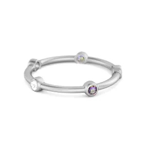 925 Sterling Silver 0.30 Ct Mystic Topaz Stackable Wedding Ring