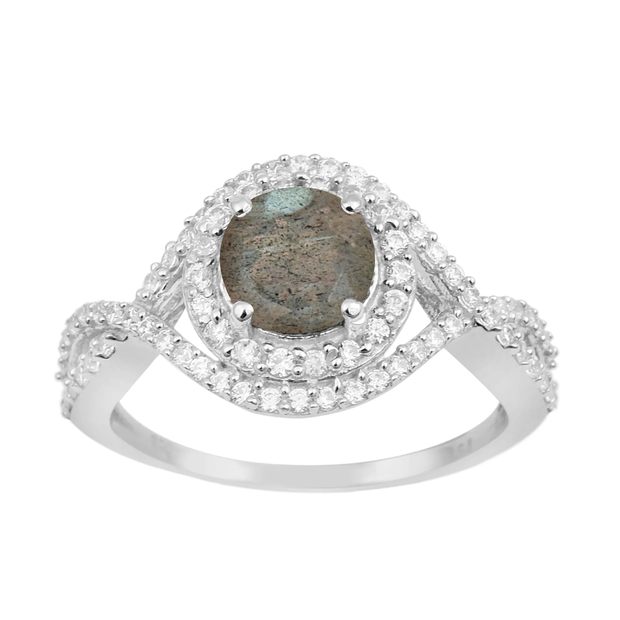 925 Sterling Silver 1.50 Ctw Labradorite Women Wedding Rings