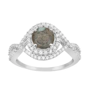 925 Sterling Silver 1.50 Ctw Labradorite Women Wedding Rings