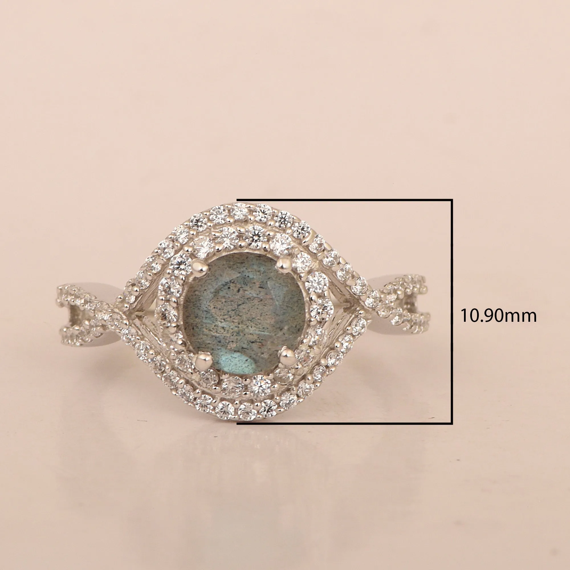 925 Sterling Silver 1.50 Ctw Labradorite Women Wedding Rings