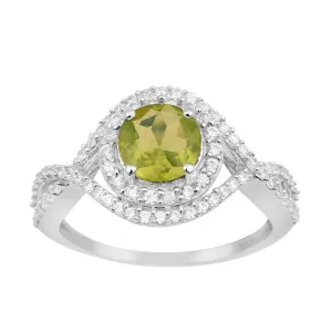 925 Sterling Silver 1.50 Ctw Peridot Women Wedding Rings