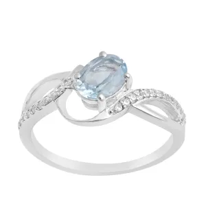 925 Sterling Silver Oval 7X5MM Blue Topaz Birthstone Rings