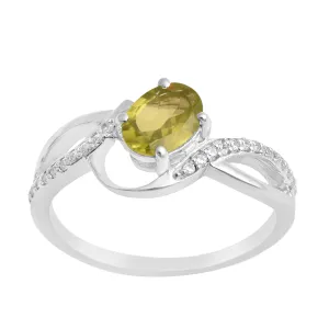 925 Sterling Silver Oval 7X5MM Peridot Birthstone Rings
