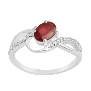 925 Sterling Silver Oval 7X5MM Ruby Birthstone Rings