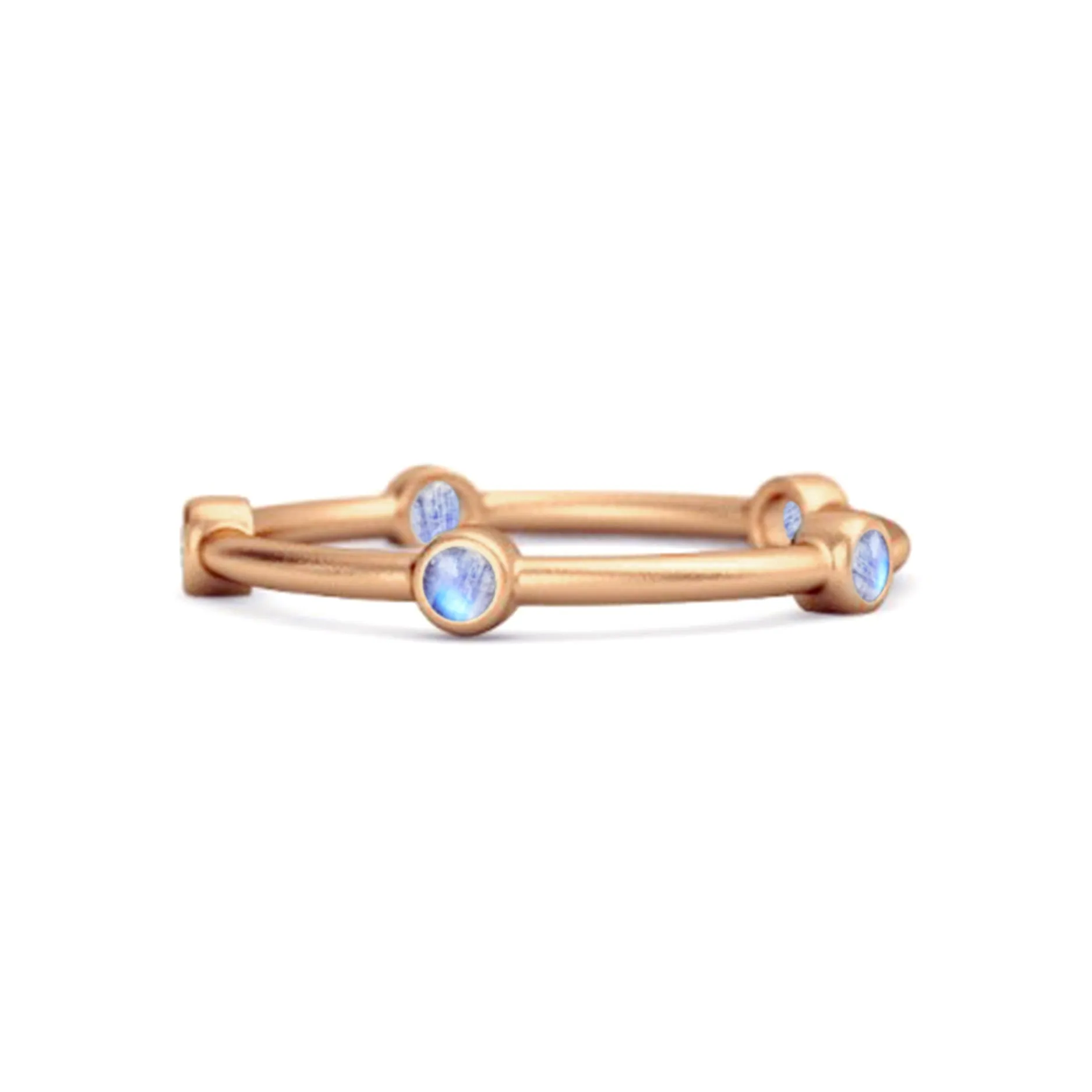 925 Sterling Silver Stackable Wedding Band Moonstone Five Stone Ring
