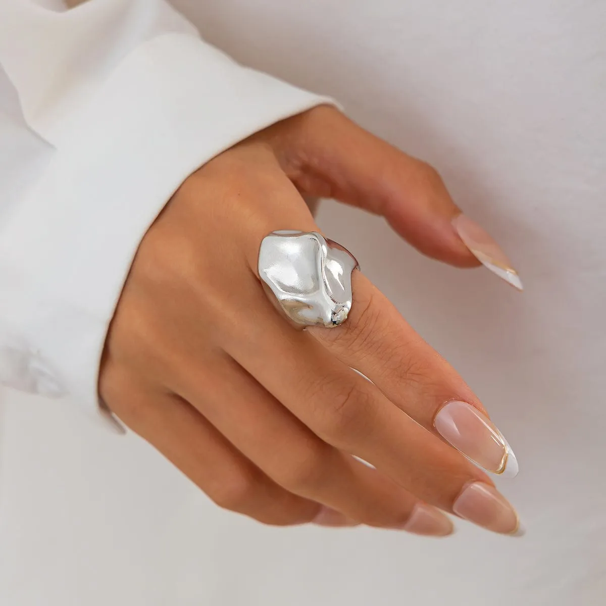 Abstract Irregular Liquid Waterdrop Open Ring