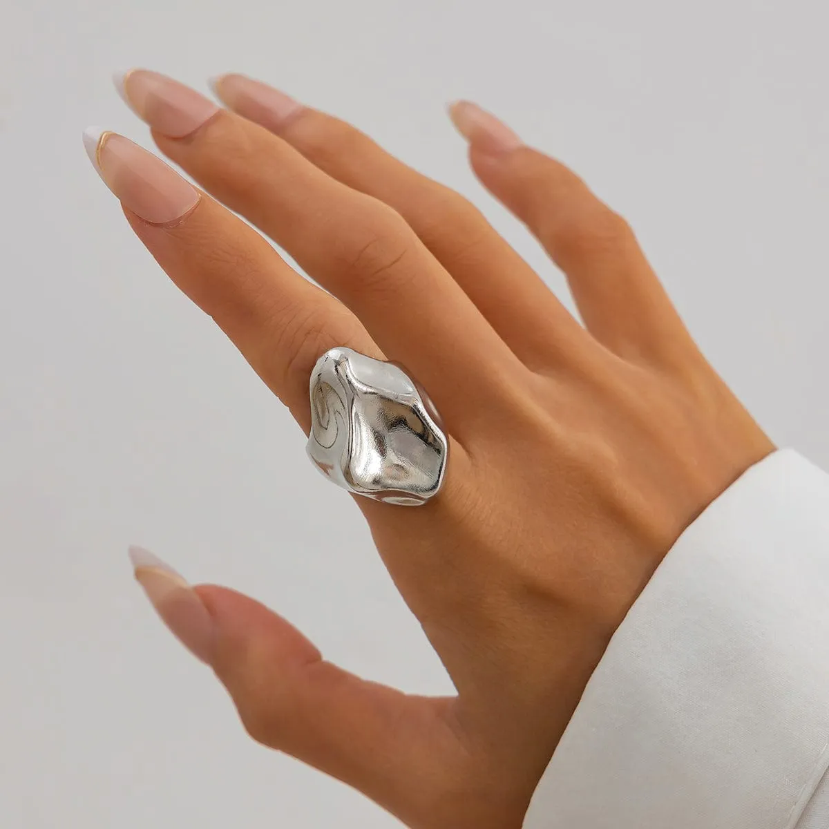 Abstract Irregular Liquid Waterdrop Open Ring