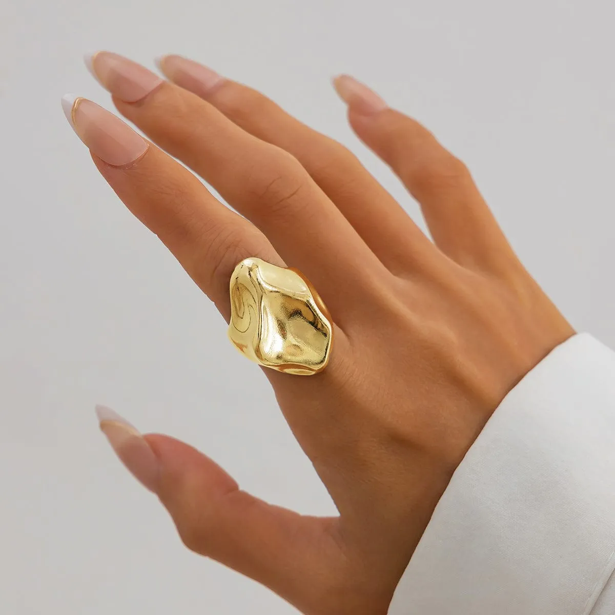 Abstract Irregular Liquid Waterdrop Open Ring