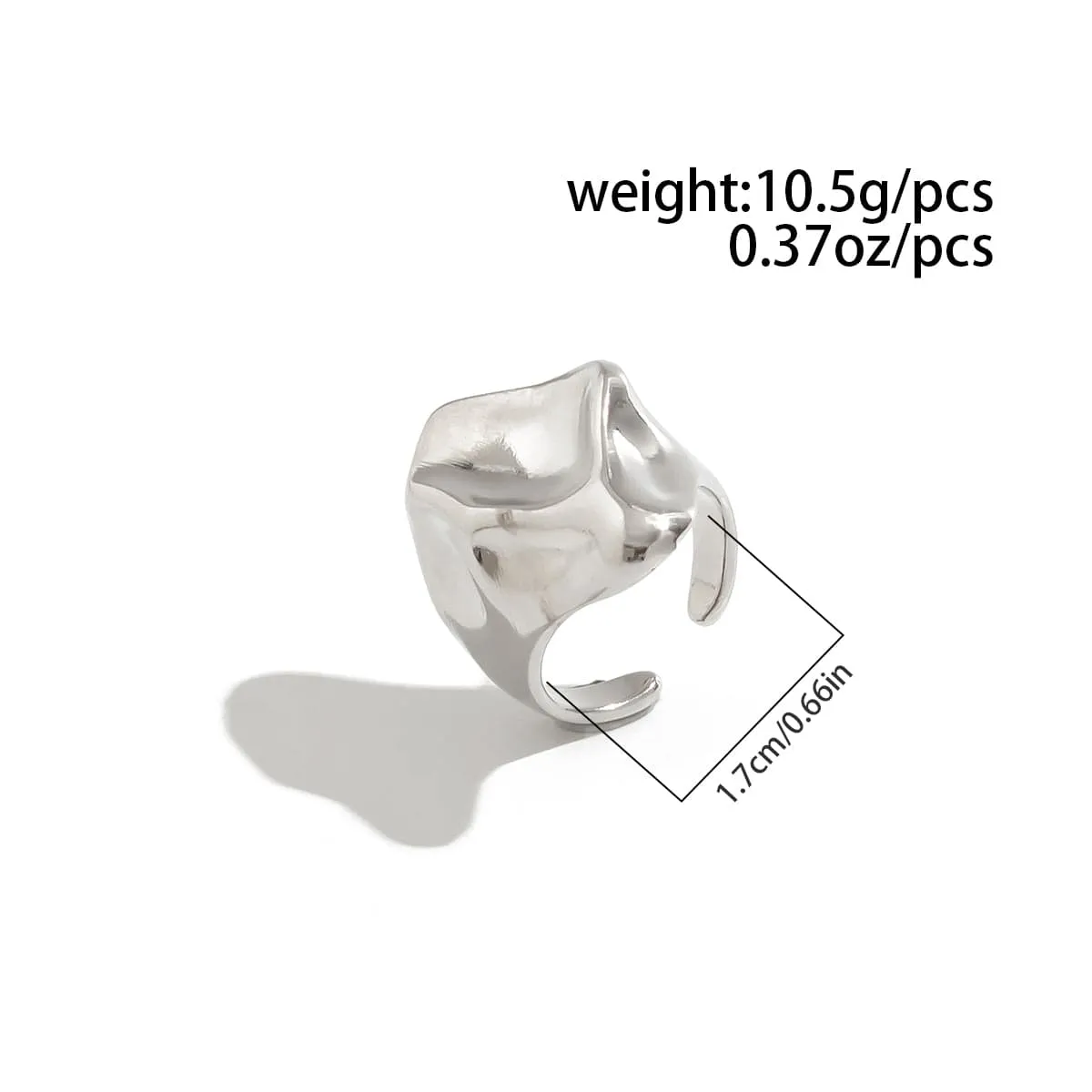 Abstract Irregular Liquid Waterdrop Open Ring