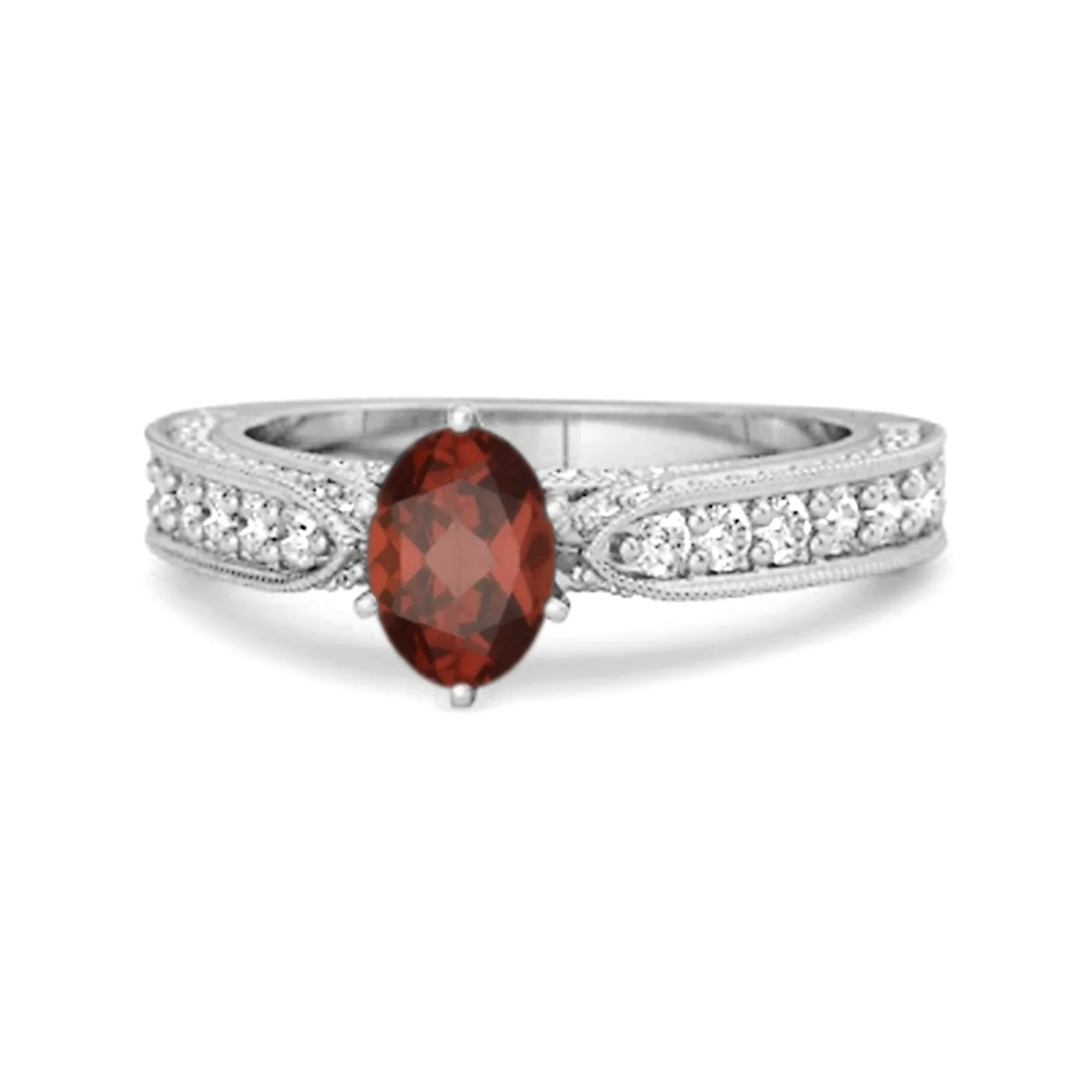 Accents 1.50 Ct Garnet Solitaire Ring In 925 Sterling Silver