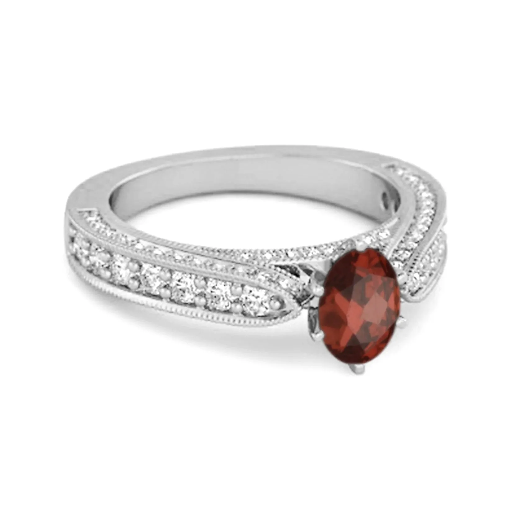 Accents 1.50 Ct Garnet Solitaire Ring In 925 Sterling Silver