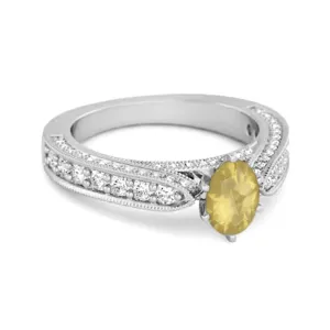 Accents 1.50 Ct Lemon Quartz Solitaire Ring In 925 Sterling Silver