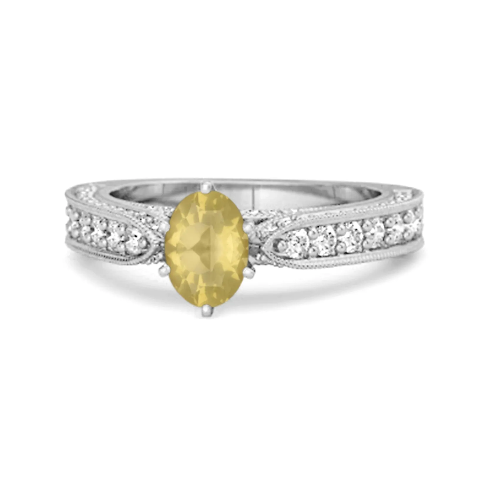 Accents 1.50 Ct Lemon Quartz Solitaire Ring In 925 Sterling Silver