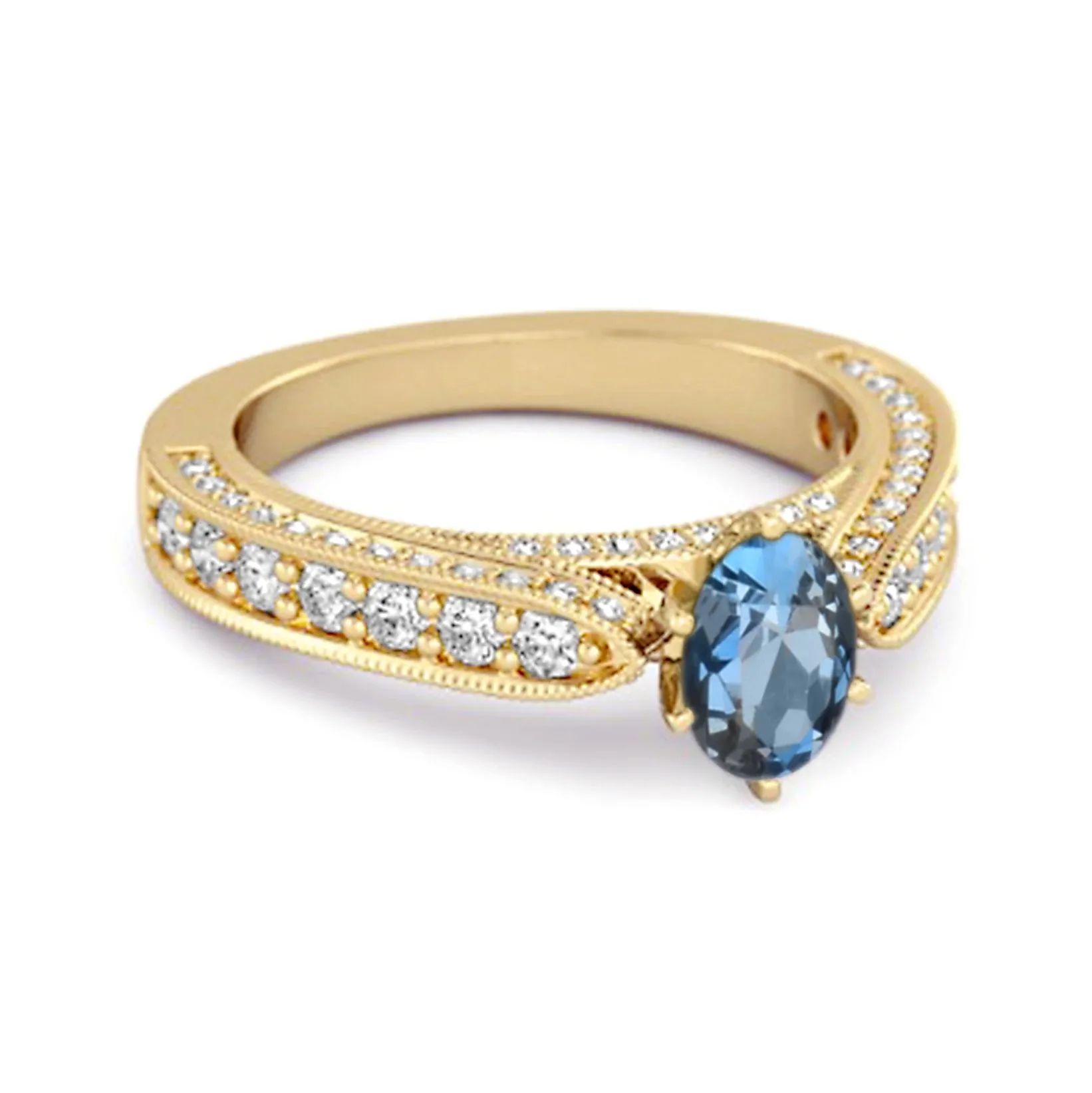 Accents 1.50 Ct London Blue Topaz Solitaire Ring In 925 Sterling Silver