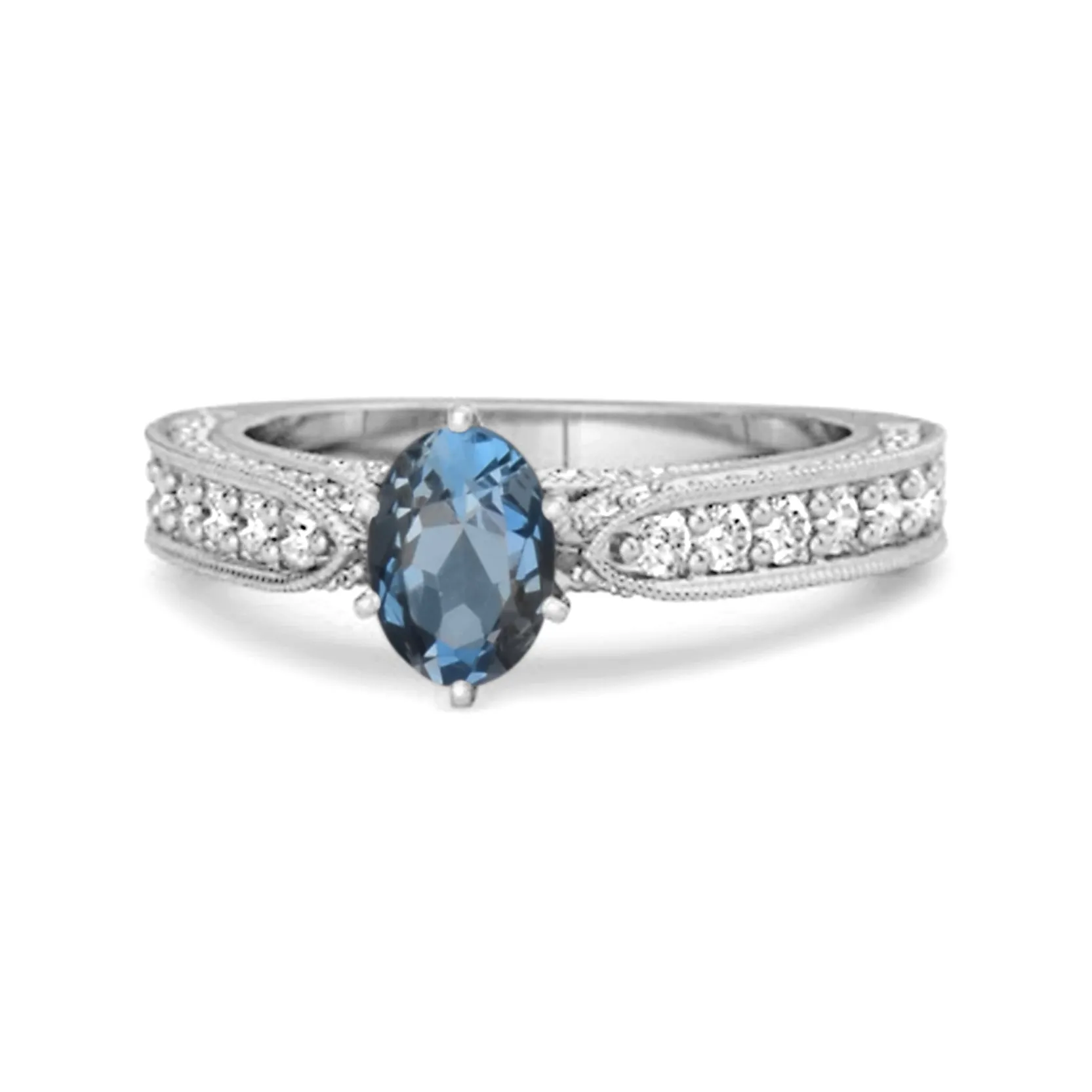 Accents 1.50 Ct London Blue Topaz Solitaire Ring In 925 Sterling Silver