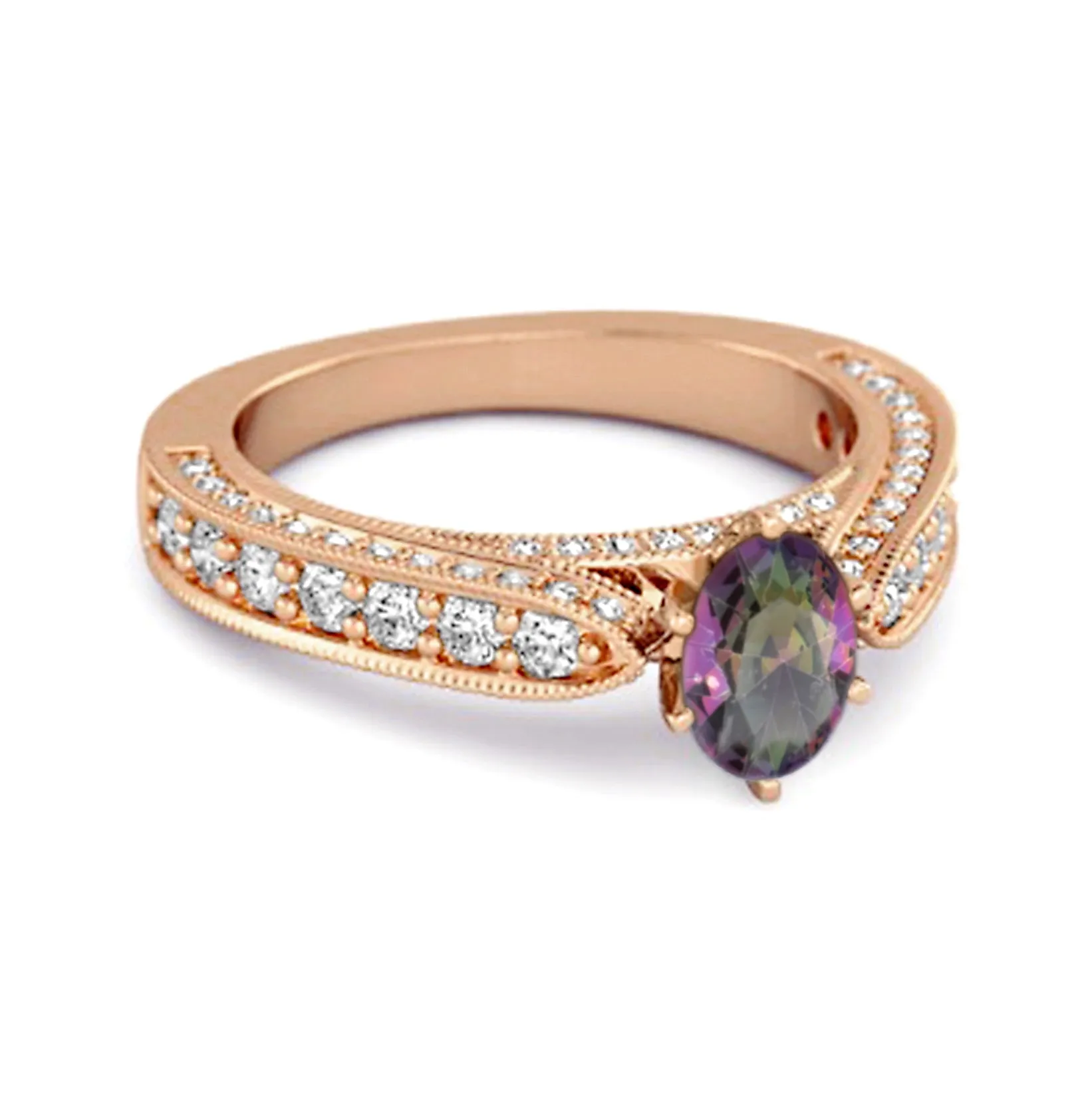Accents 1.50 Ct Mystic Topaz Solitaire Ring In 925 Sterling Silver
