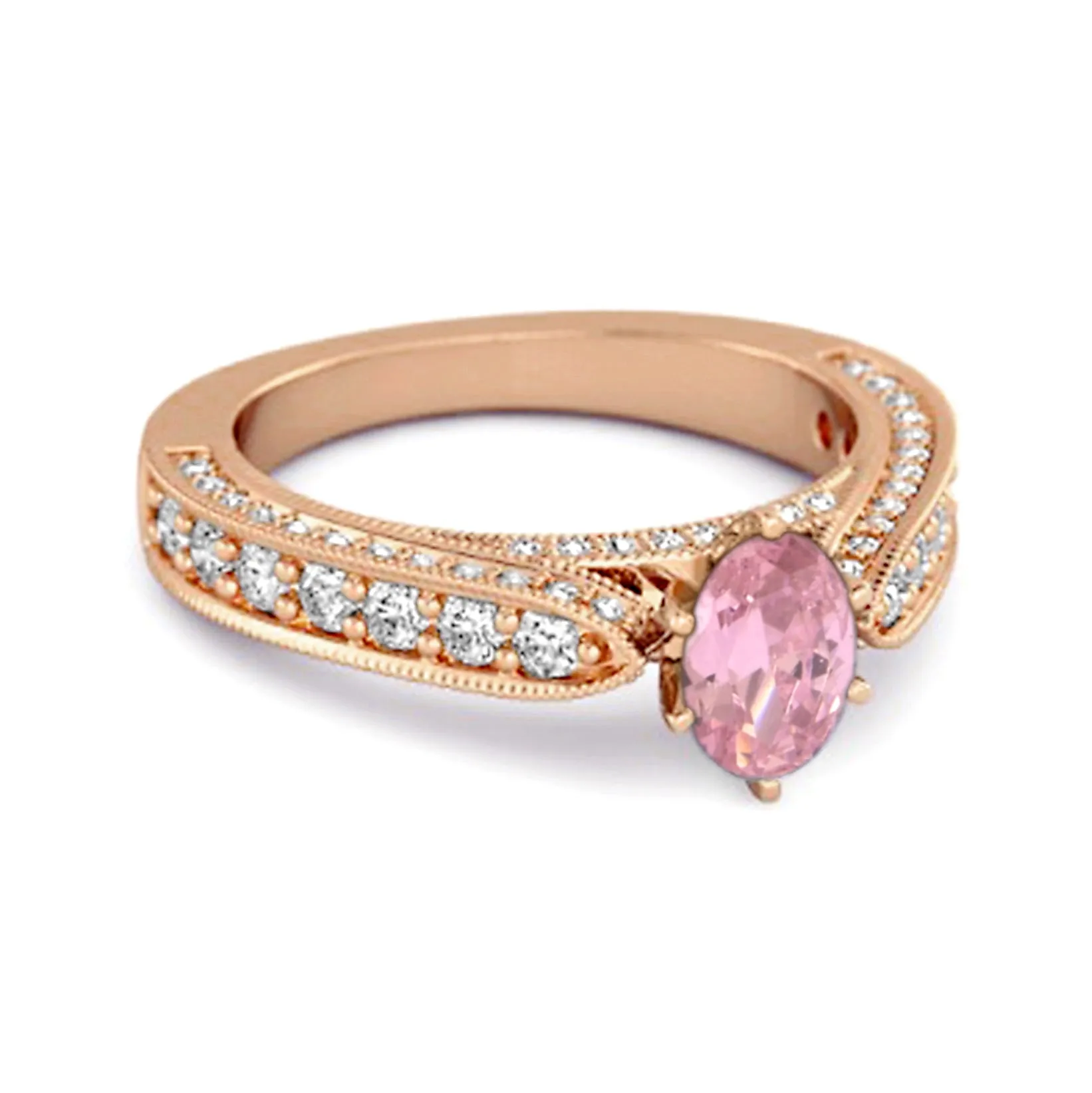 Accents 1.50 Ct Pink Zirconia Solitaire Ring In 925 Sterling Silver