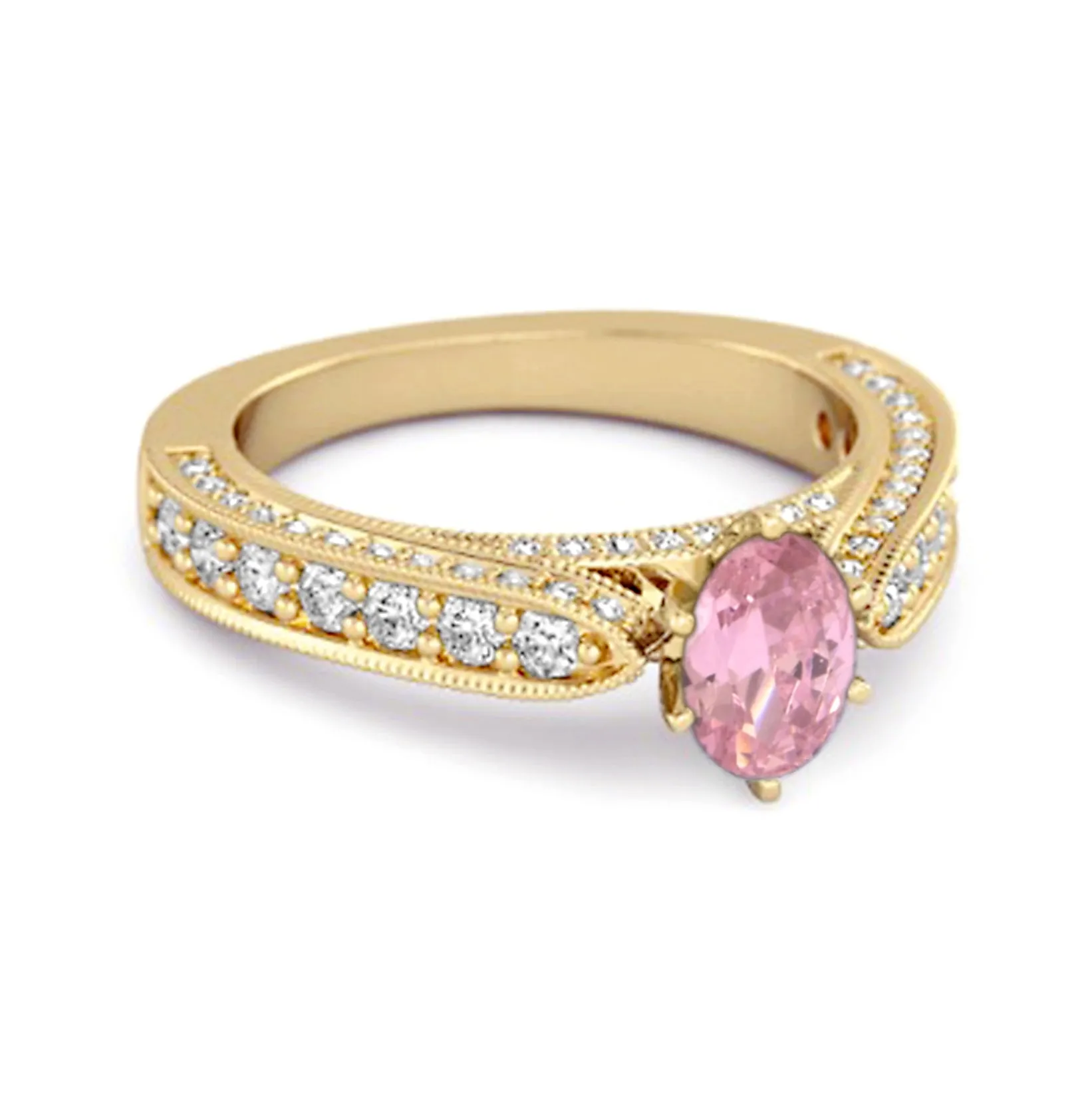 Accents 1.50 Ct Pink Zirconia Solitaire Ring In 925 Sterling Silver