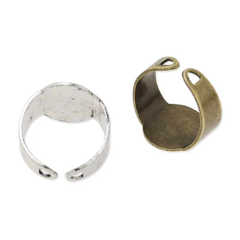 Adjustable cuff Ring with 11x15MM Pad,Easy used,Brass filled,antique Bronze plated,20 Pieces/lot
