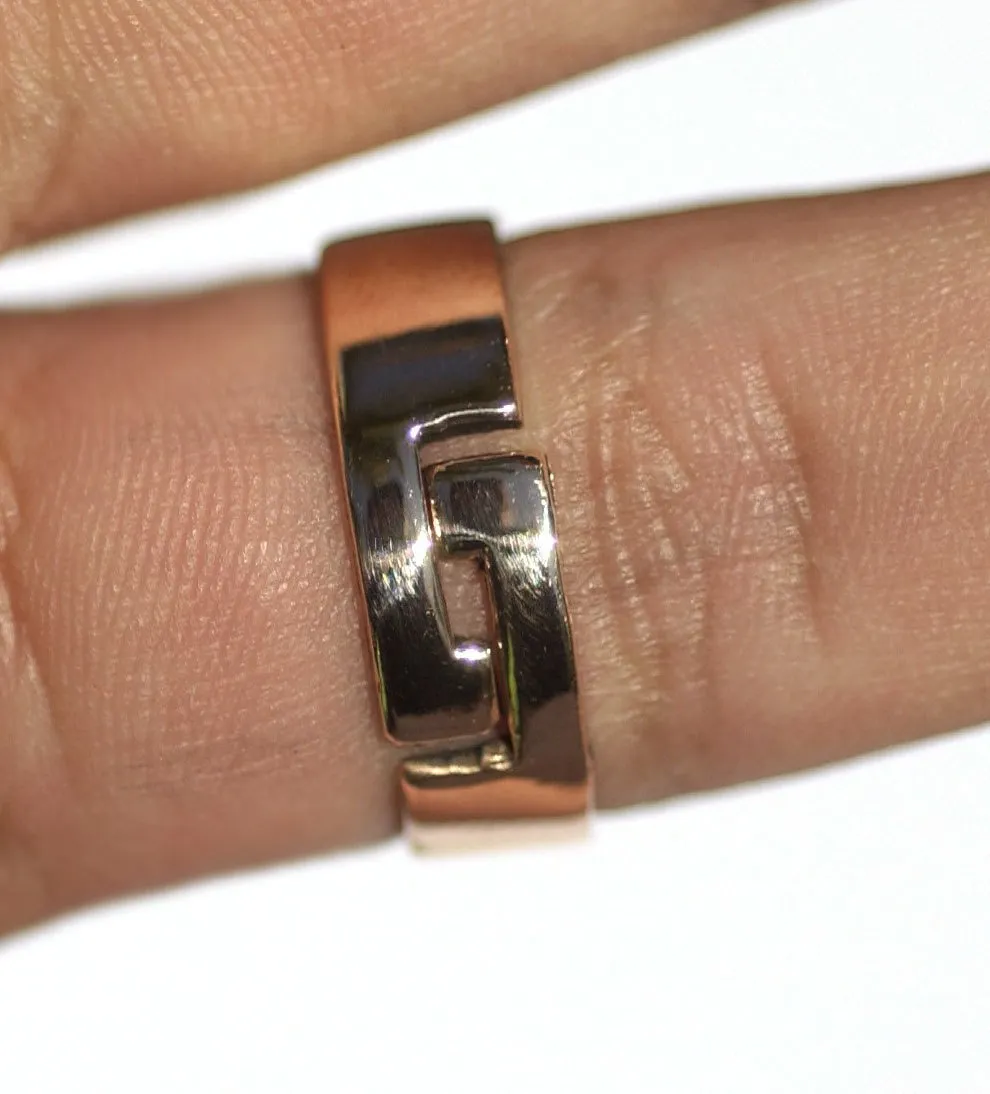 Adjustable Ring Cutout Woodgrain Pattern for Jewelry Making Supplies Metalworking Blank Variety of Metals