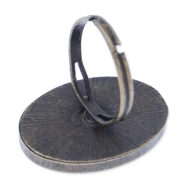 Adjustable ring with 18x25mm oval Bezel,Zinc alloy filled,Antique Bronze finished,20pcs/lot