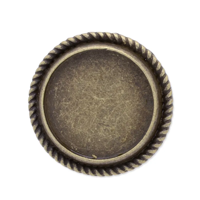 Adjustable Ring with 20mm(inside) Round edge bezel,Zinc Alloy filled,Antique bronze plated,20pcs/lot