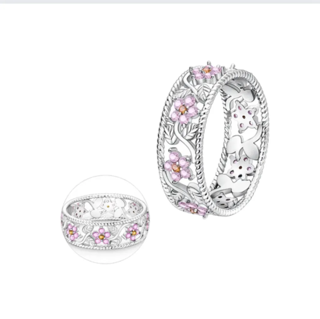 All Around Pink Flower Ring