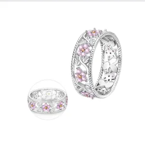 All Around Pink Flower Ring