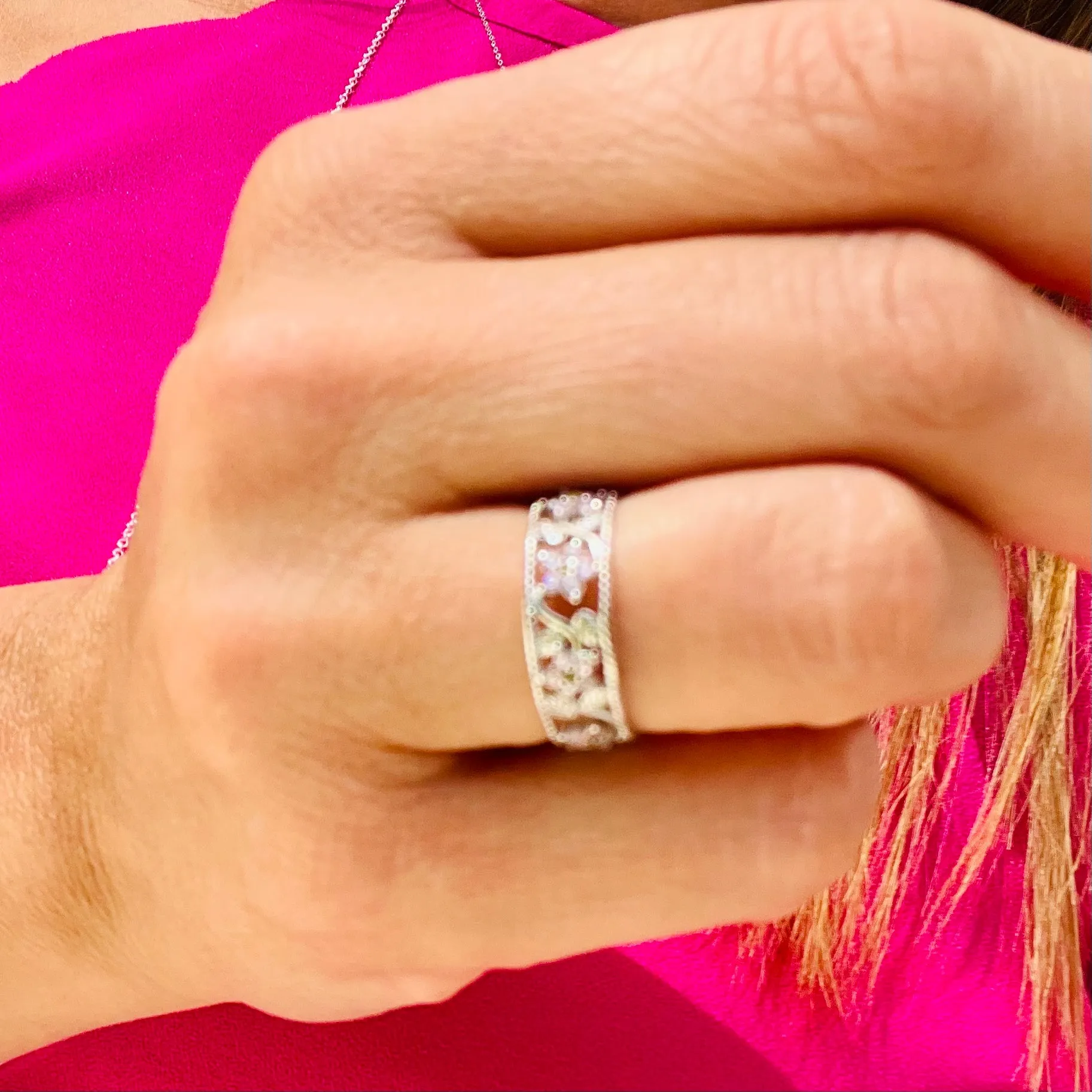 All Around Pink Flower Ring