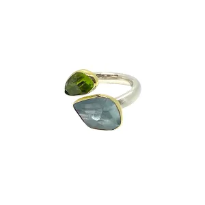 AQUAMARINE & PERIDOT RING