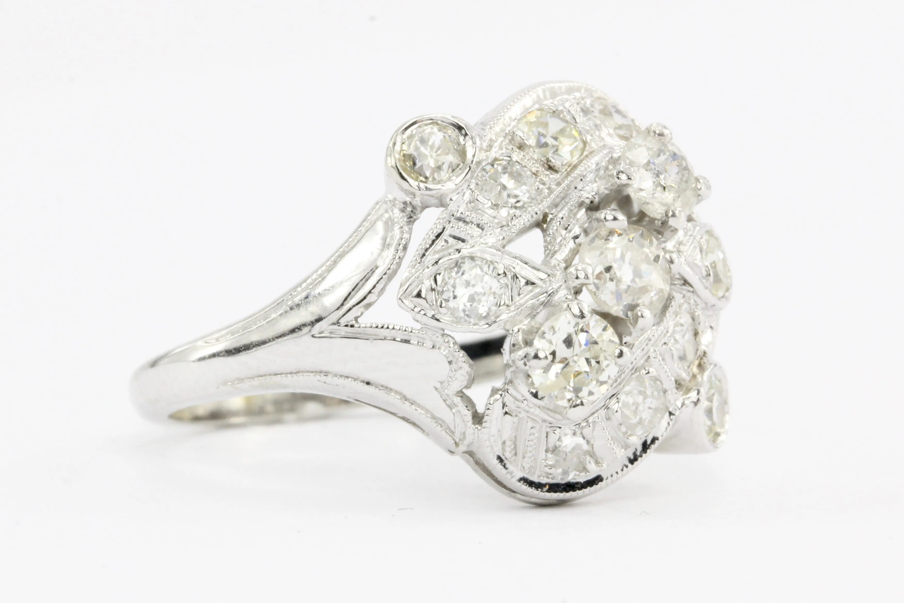 Art Deco 14K White Gold .75 CTW Ring