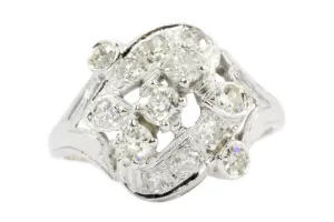 Art Deco 14K White Gold .75 CTW Ring