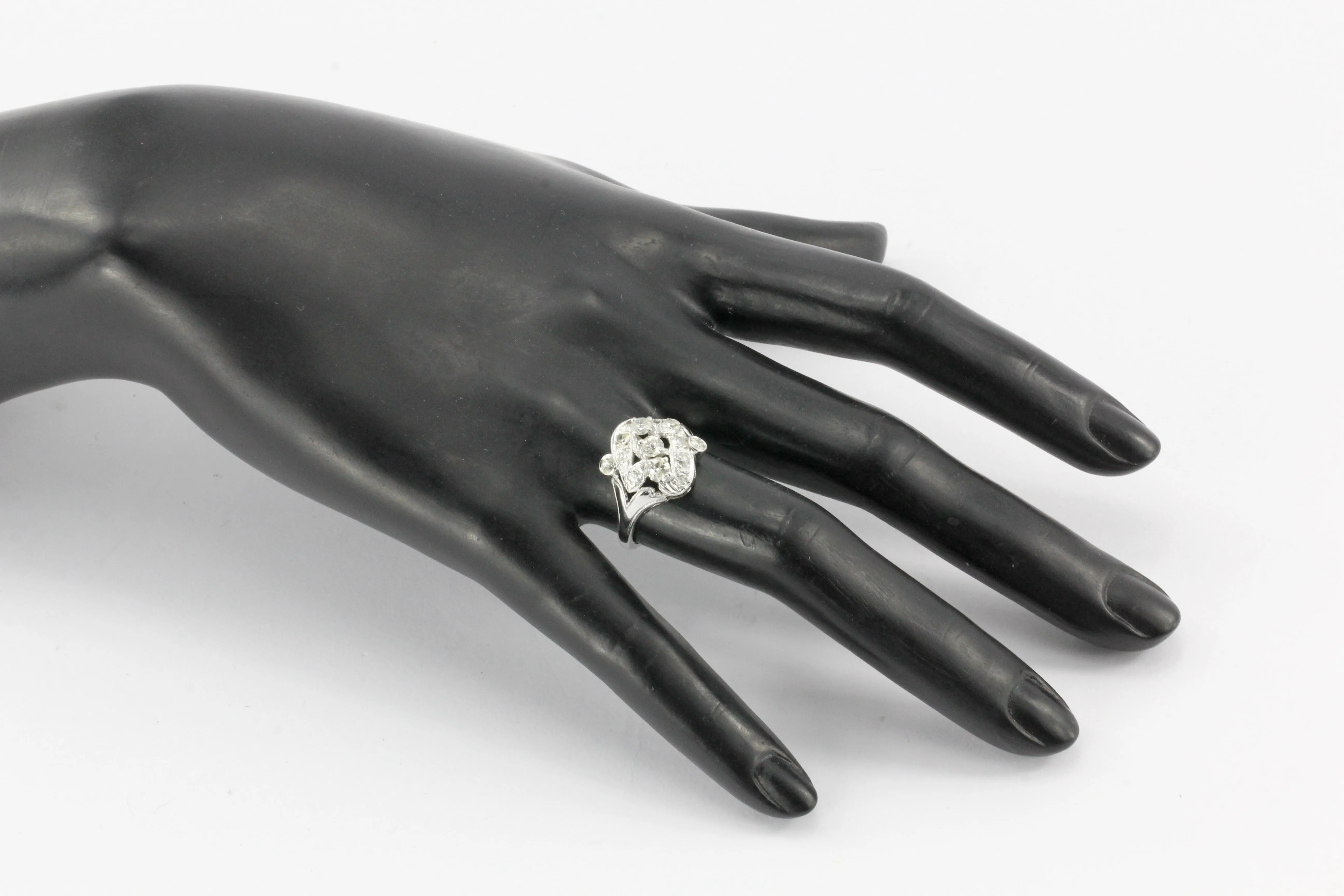Art Deco 14K White Gold .75 CTW Ring