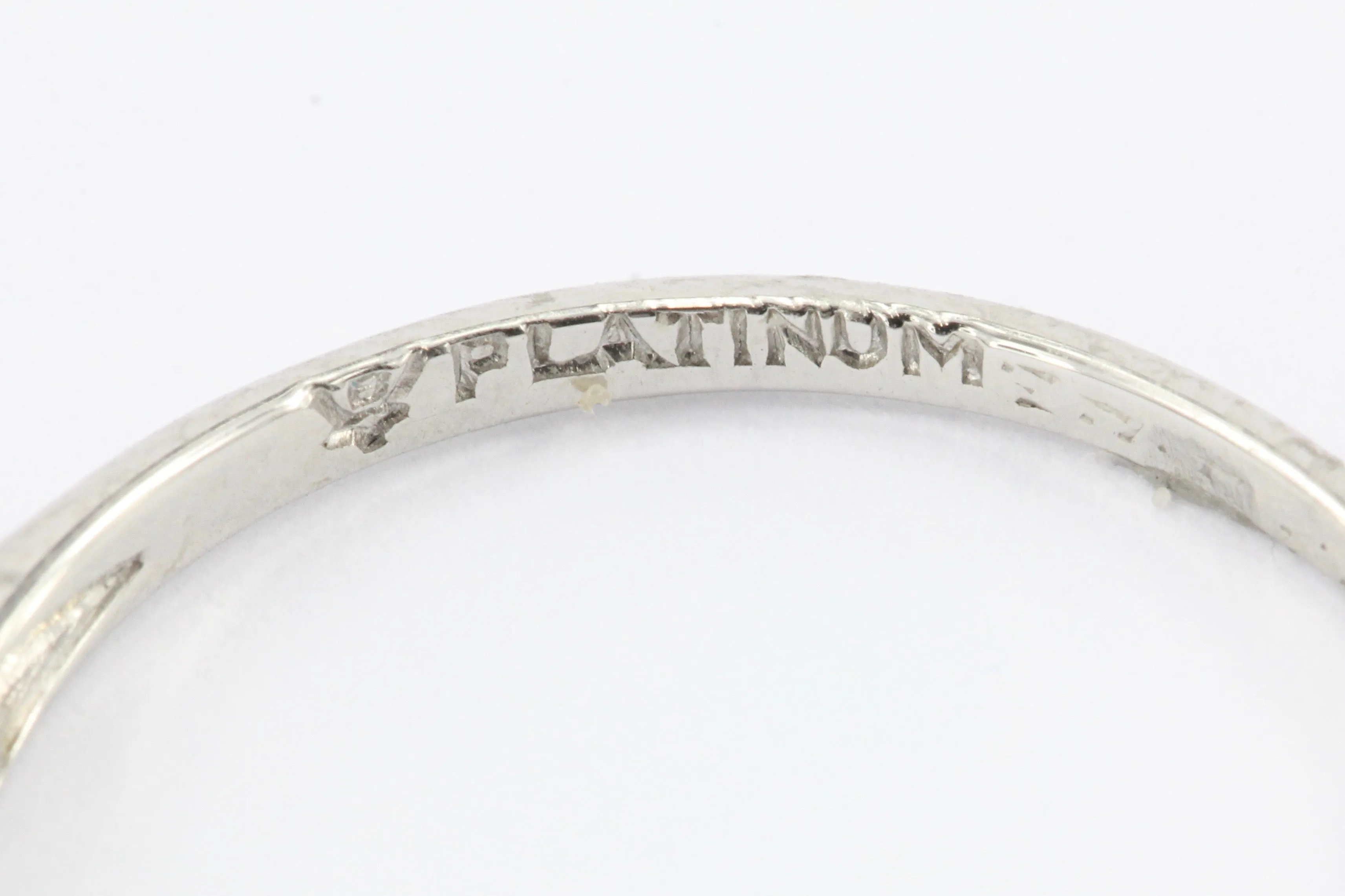 Art Deco Platinum Diamond Wedding Ring by Bristol Ring Co c.1943
