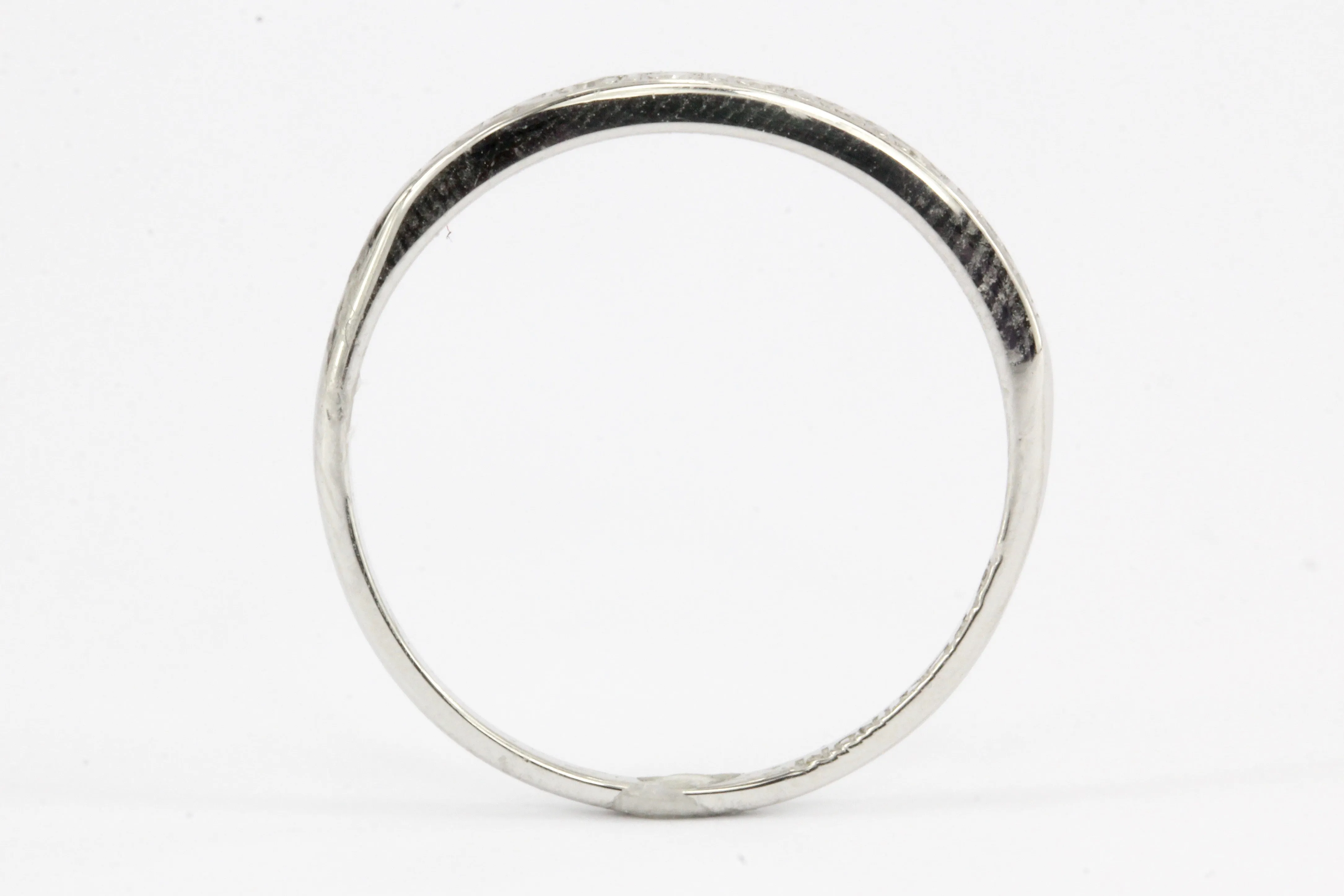Art Deco Platinum Diamond Wedding Ring by Bristol Ring Co c.1943