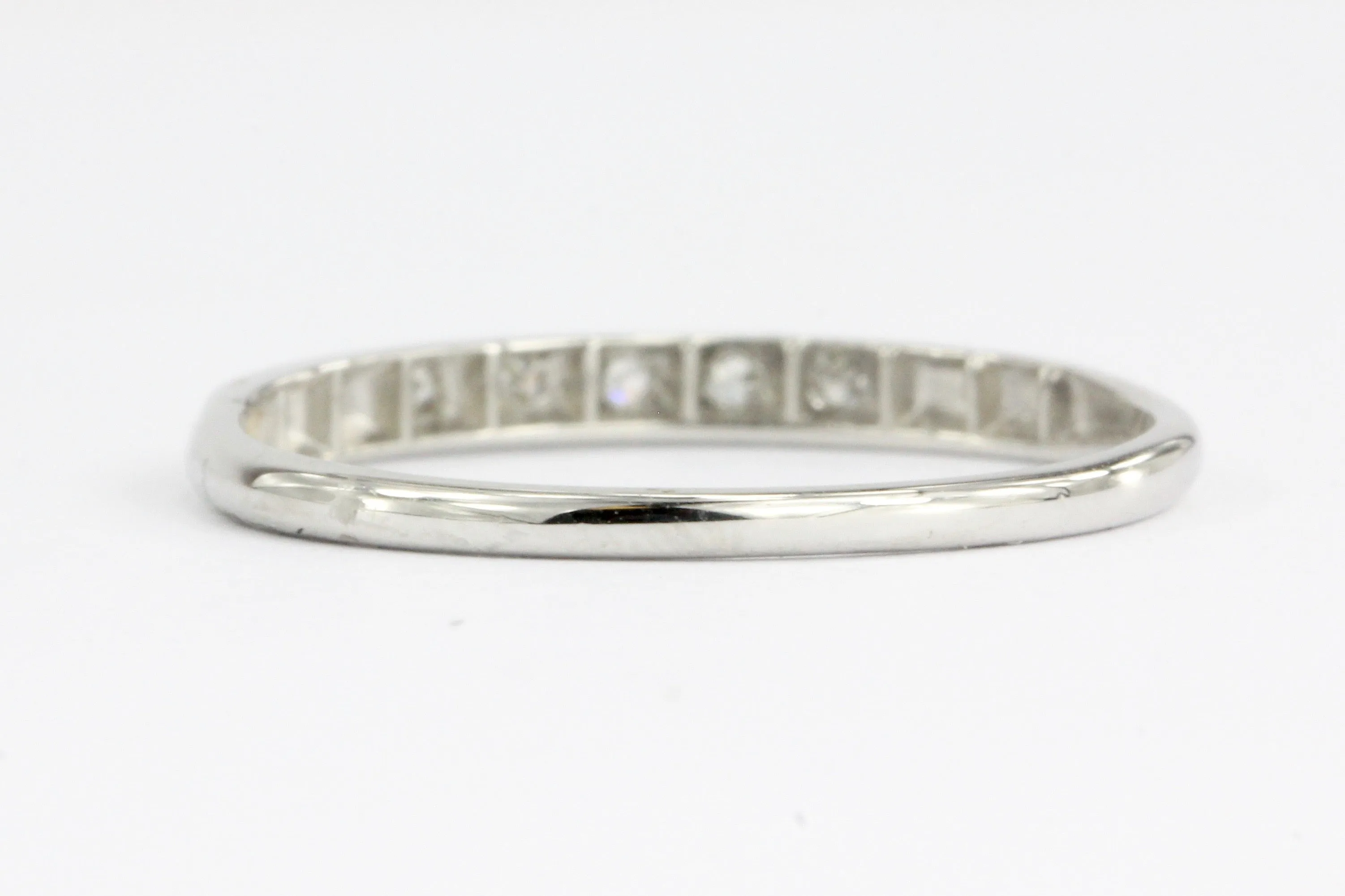 Art Deco Platinum Diamond Wedding Ring by Bristol Ring Co c.1943