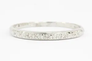Art Deco Platinum Diamond Wedding Ring by Bristol Ring Co c.1943
