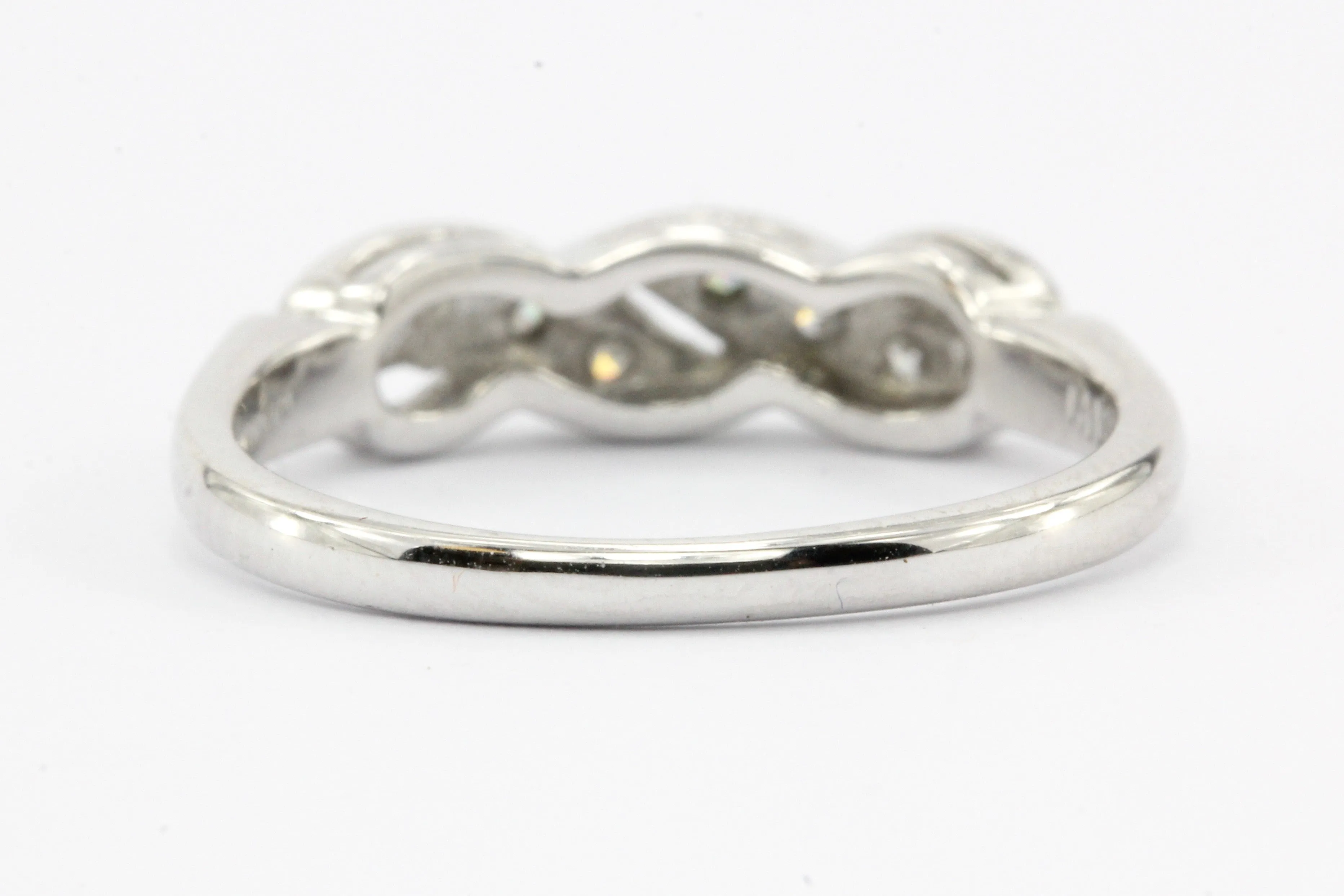 Art Nouveau 14K White Gold Diamond Wedding Band c.1917