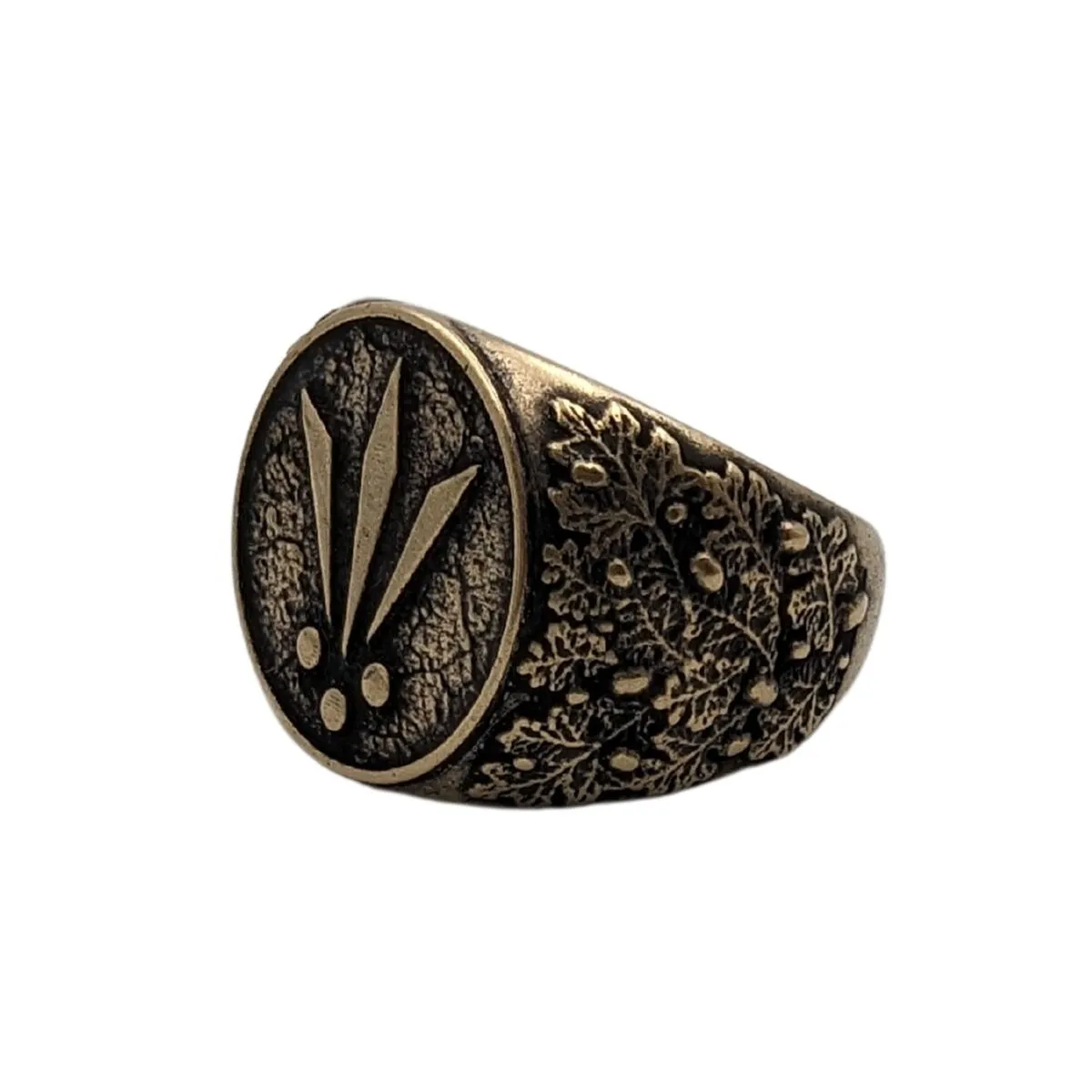 Awen signet bronze ring