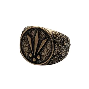 Awen signet bronze ring