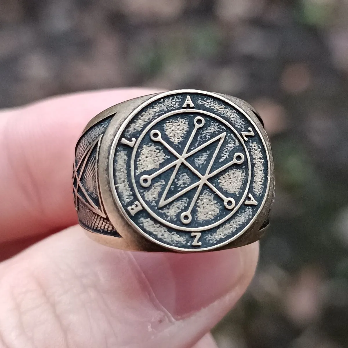 Azazel sigil demon bronze ring