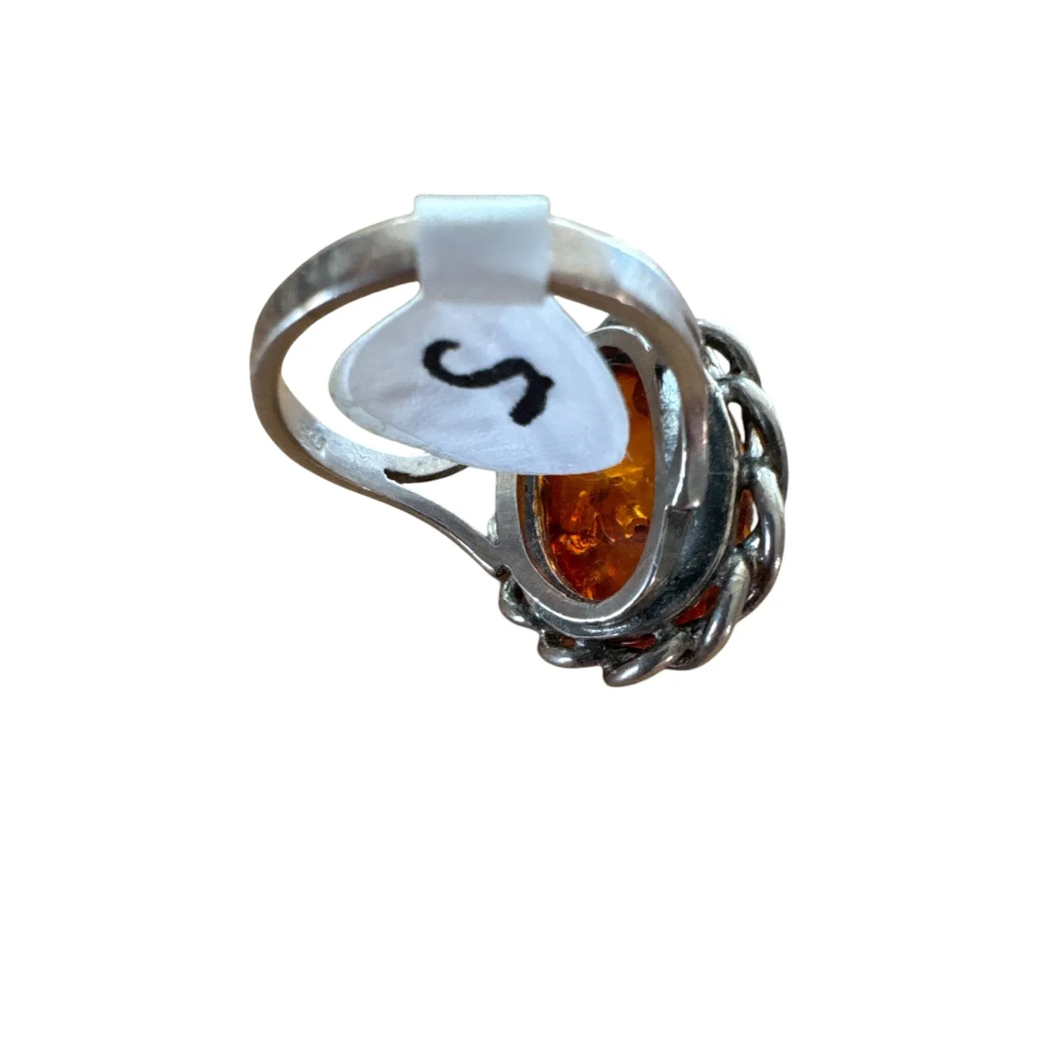 Baltic Amber Solid 925 Sterling Silver Ring 5