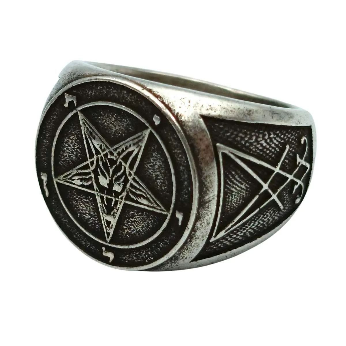 Baphomet sigil ring from bronze