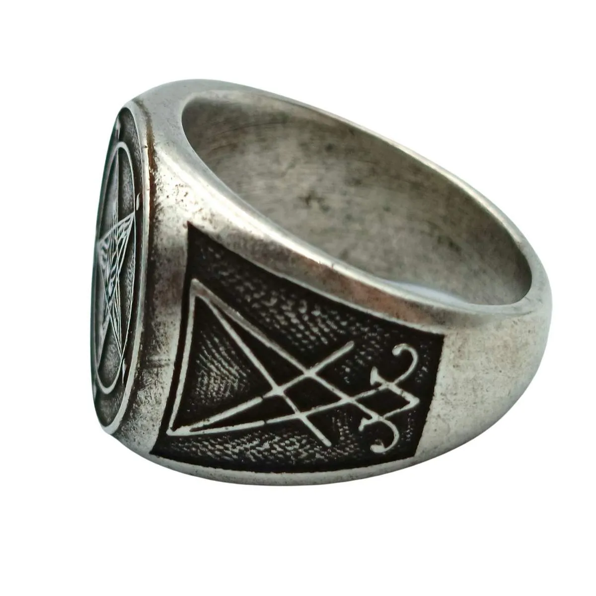 Baphomet sigil ring from bronze