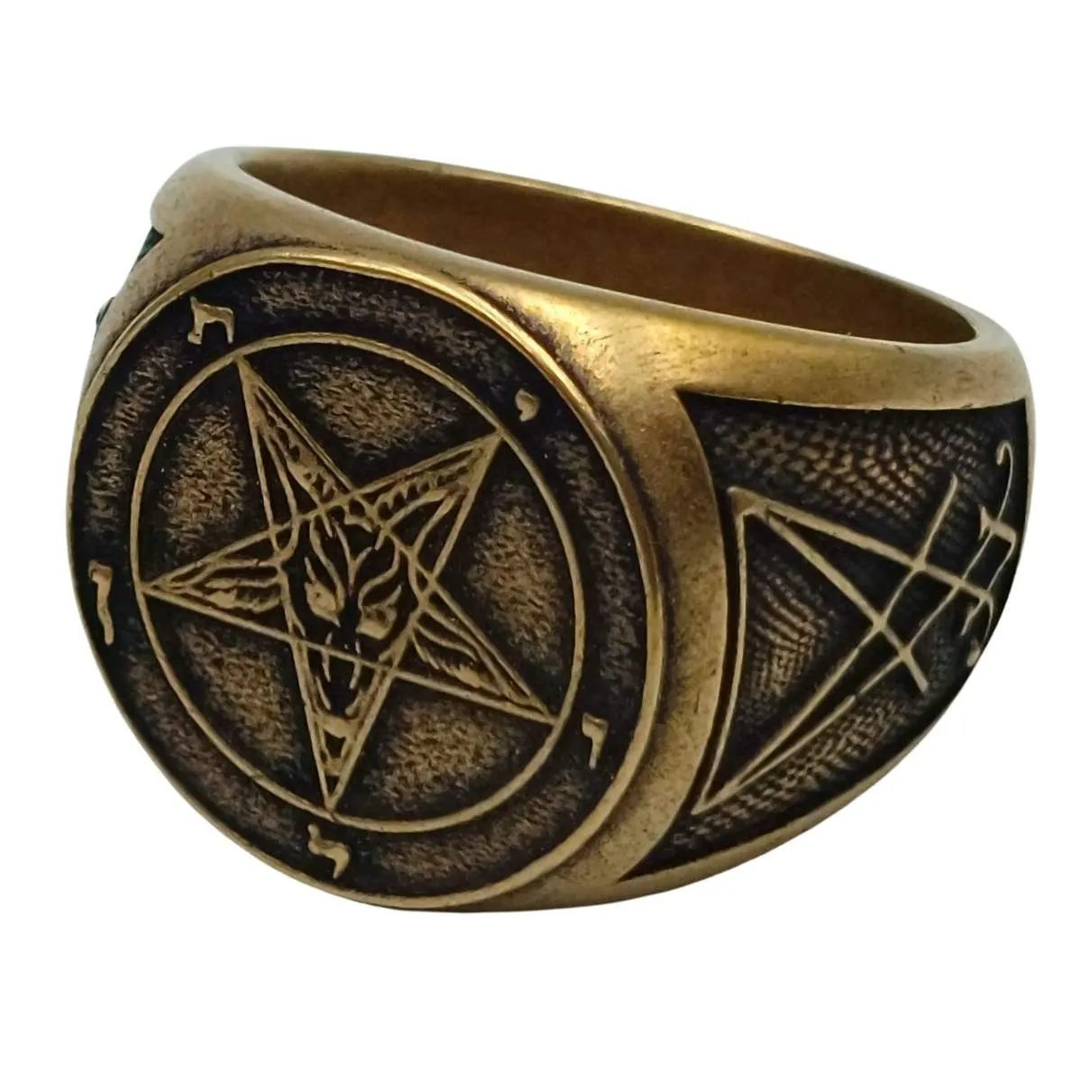 Baphomet sigil ring from bronze