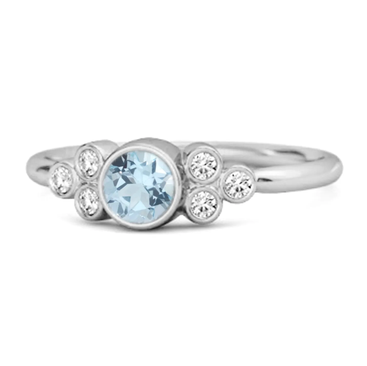 Bezel Set Blue Topaz 925 Sterling Silver Boho Ring