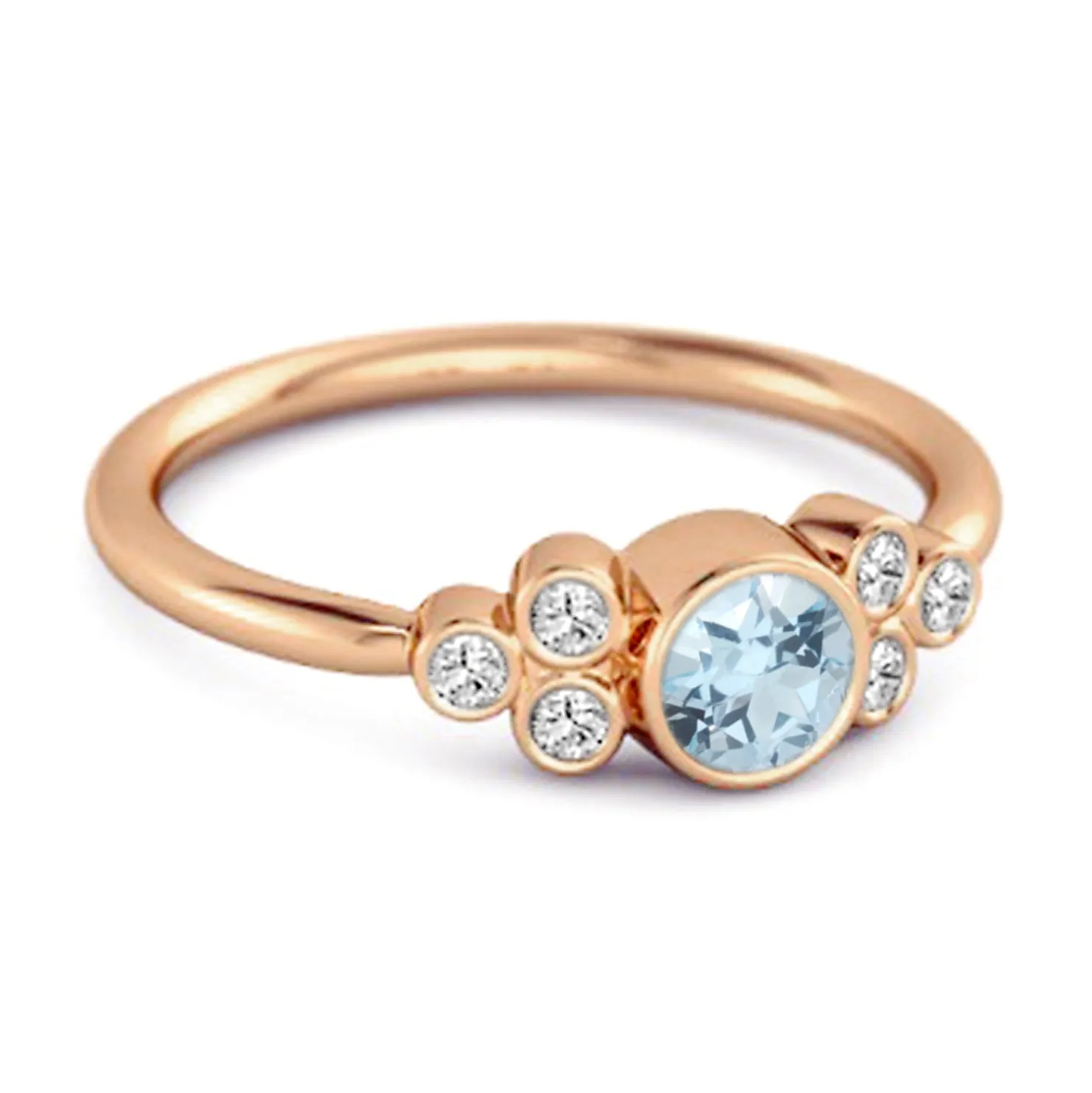 Bezel Set Blue Topaz 925 Sterling Silver Boho Ring