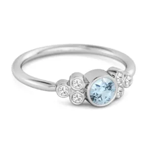 Bezel Set Blue Topaz 925 Sterling Silver Boho Ring